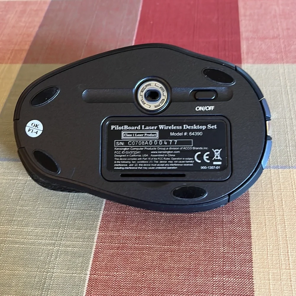 Kensington Pilotboard Laser Wireless Desktop Mouse #64390 wo/ receiver